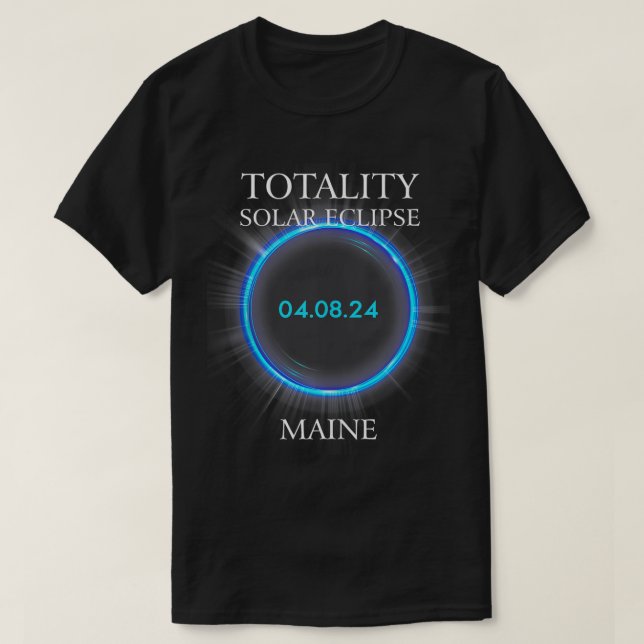 Camiseta Eclipse Solar Total 2024 Maine 040824 Astronomy Lo (Frente do Design)