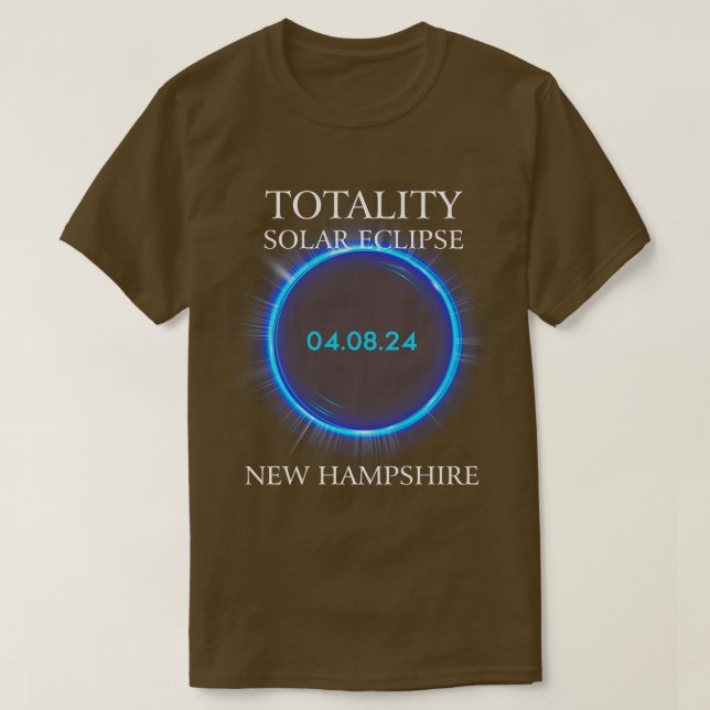 Camiseta Eclipse Solar Total 2024 New Hampshire Astronomy L (Frente do Design)