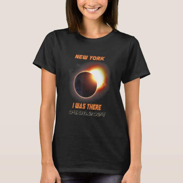 Camiseta Eclipse Solar Total 2024 Nova York (Frente)