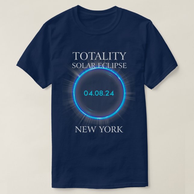 Camiseta Eclipse Solar Total 2024 Nova York 040824 Astronom (Frente do Design)