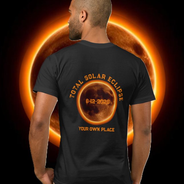 Camiseta Eclipse Solar Total 2026 (Total Solar Eclipse 2026 T-Shirt back graphic print men)