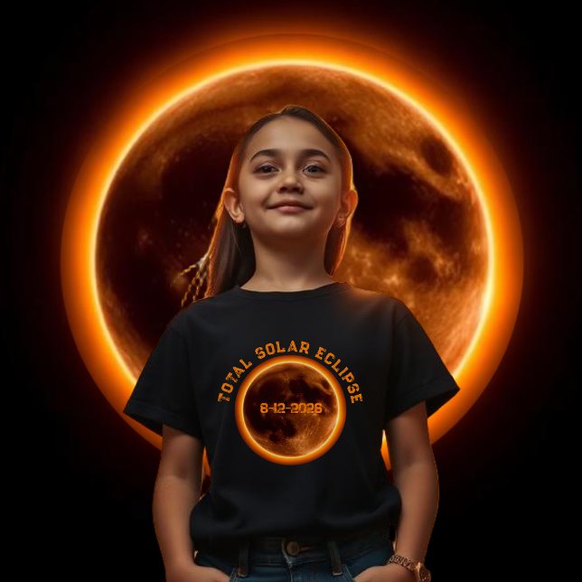 Camiseta Eclipse Solar Total 2026 (Total Solar Eclipse 2026 T-Shirt Kids)