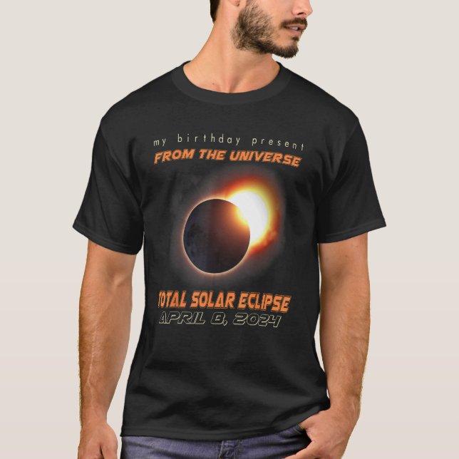 Camiseta Eclipse Solar Total Abr 8 2024 Aniversário (Frente)