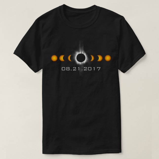 Camiseta Eclipse Solar Total agosto 21 2017 Sun Moon Zip (Frente do Design)