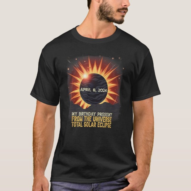 Camiseta Eclipse Solar Total das Montanhas Estéticas Abr 8  (Frente)