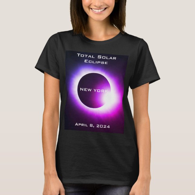 Camiseta Eclipse solar total de NOVA IORQUE 8 de abril de 2 (Frente)