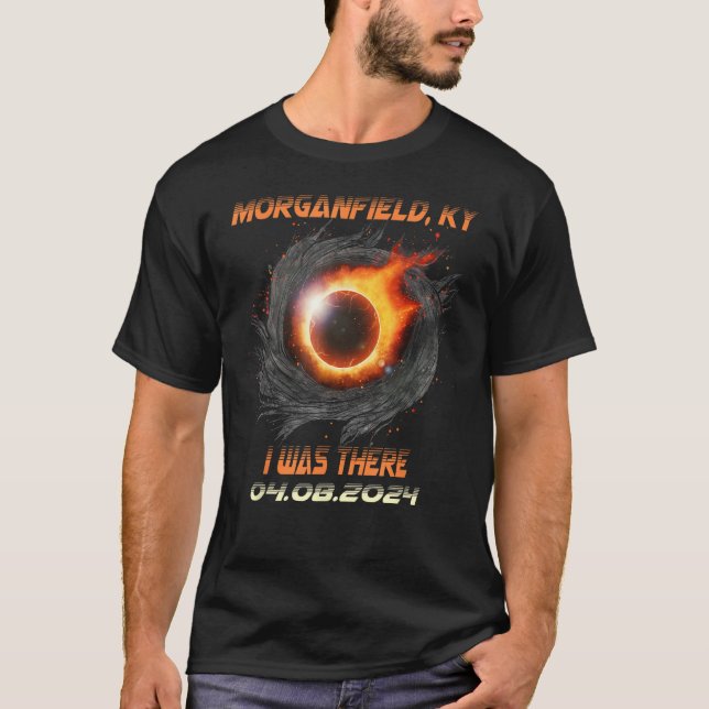 Camiseta Eclipse Solar Total Eu Estava Lá Em Morganfield Ke (Frente)
