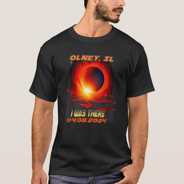 Camiseta Eclipse Solar Total Eu Estava Lá Olney Illinois IL (Frente)