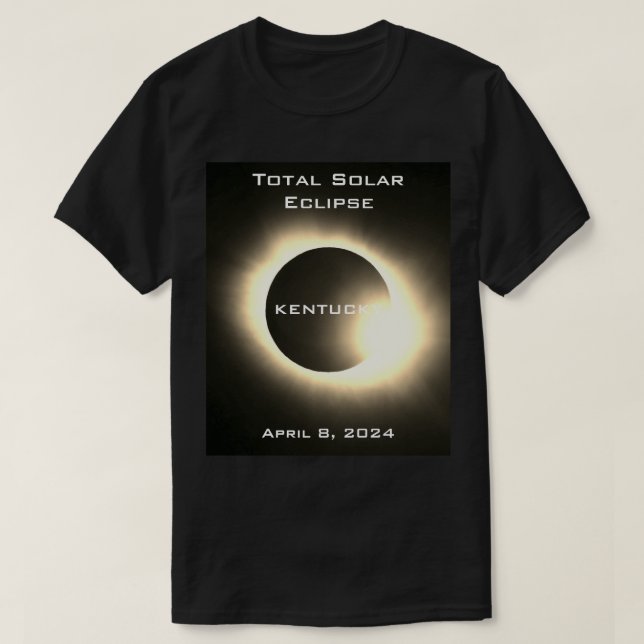 Camiseta Eclipse solar total KENTUCKEY 8 de abril de 2024 (Frente do Design)