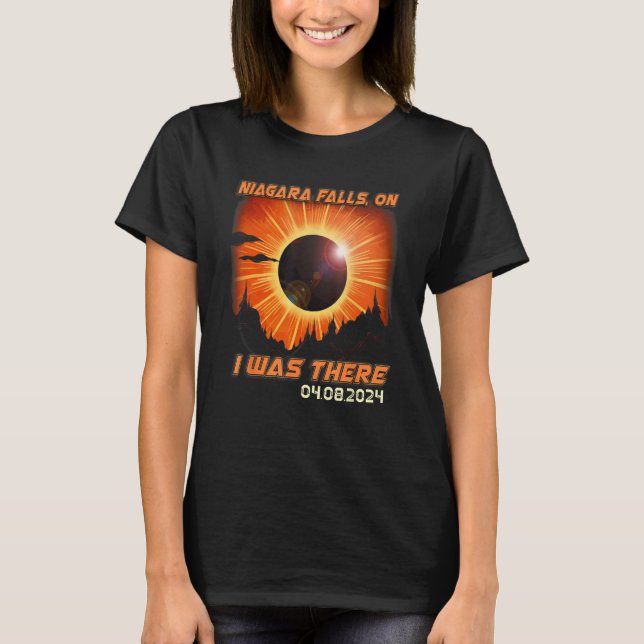 Camiseta Eclipse Solar Total Montanha Caminhando Niágara Ca (Frente)