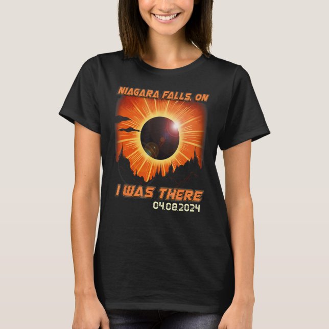 Camiseta Eclipse Solar Total Montanha Caminhando Niágara Ca (Frente)