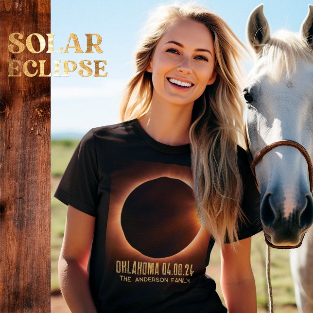 Camiseta Eclipse Solar Total Oklahoma 2024 Personalizado (Criador carregado)