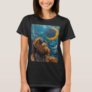 Camiseta Eclipse Solar Total Van Gogh Starry Night Art Styl