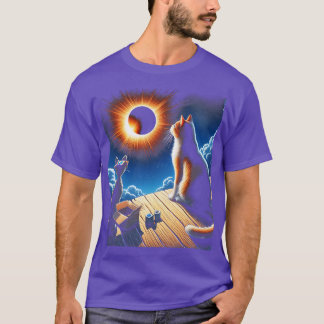 Camiseta Eclipse Tabby Cat Observando Eclipse Solar Eclip G