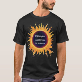 Camiseta Eclipse Total de Água-forte Total Solar 2026 Nome