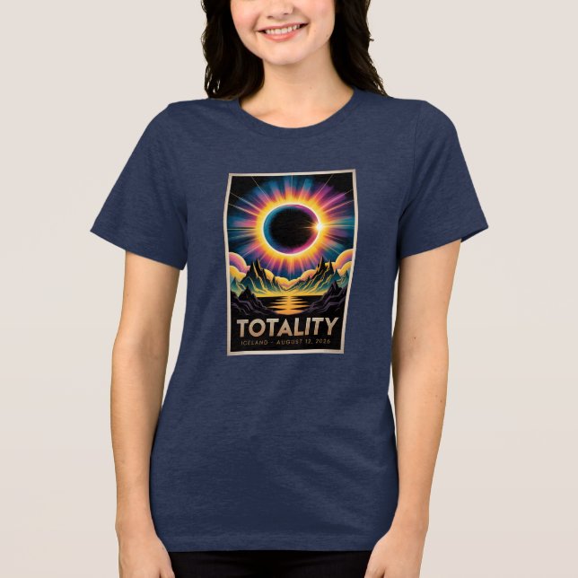 Camiseta Eclipse Total do Sol 12 de agosto de 2026 Espanha  (Frente)