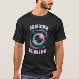 Camiseta Eclipse Total do Sol 12 de Agosto de 2026 Islândia