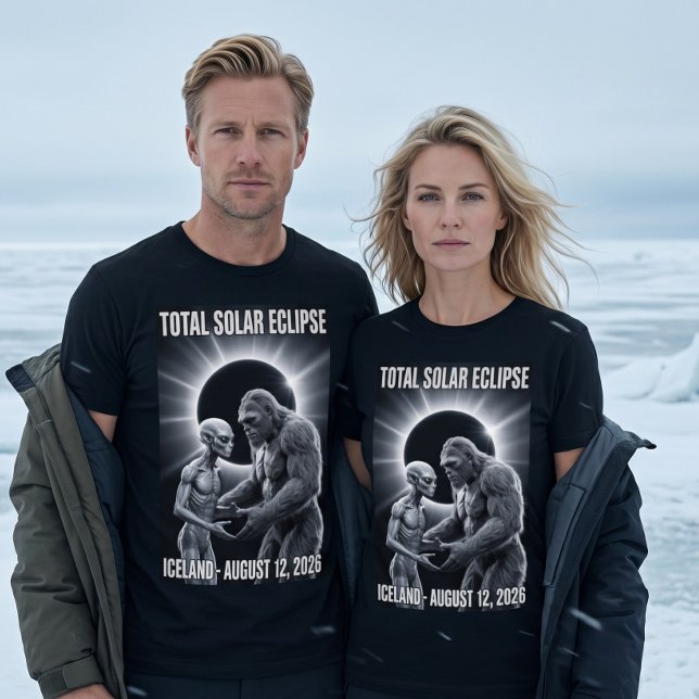 Camiseta Eclipse Total do Sol 12 de agosto de 2026 Islândia (Criador carregado)