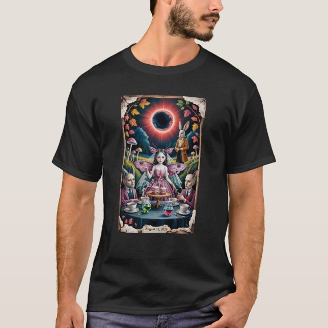 Camiseta Eclipse Total do Sol 12 de Agosto de 2026 Psicodél (Frente)
