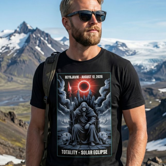 Camiseta Eclipse Total do Sol 12 de Agosto de 2026 Reykjavi (Criador carregado)