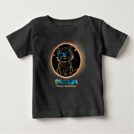 Camiseta Eclipse Total do Sol 2024 Gato Óculos de Eclipse S
