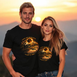 Camiseta Eclipse Total do Sol 2026 Caminho da Totalidade