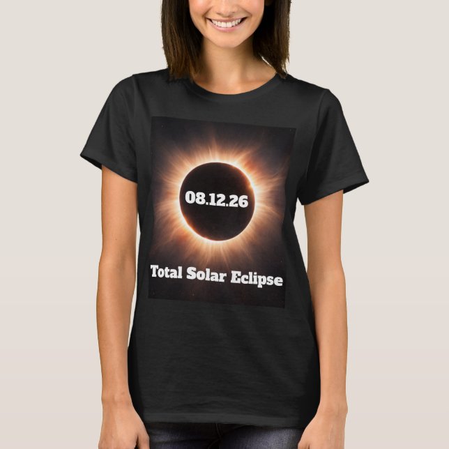 Camiseta Eclipse Total do Sol 2026 Feminino (Frente)