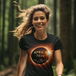 Camiseta Eclipse Total do Sol 8 de Abril de 2024 Personaliz