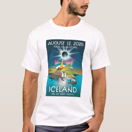 Camiseta eclipse total do sol de 2026 na Islândia - Camiset