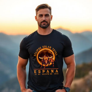 Camiseta Eclipse Total do Sol - Espanha 2026 Touro em Espan