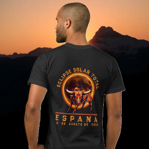 Camiseta Eclipse Total do Sol - Espanha 2026 Touro em Espan
