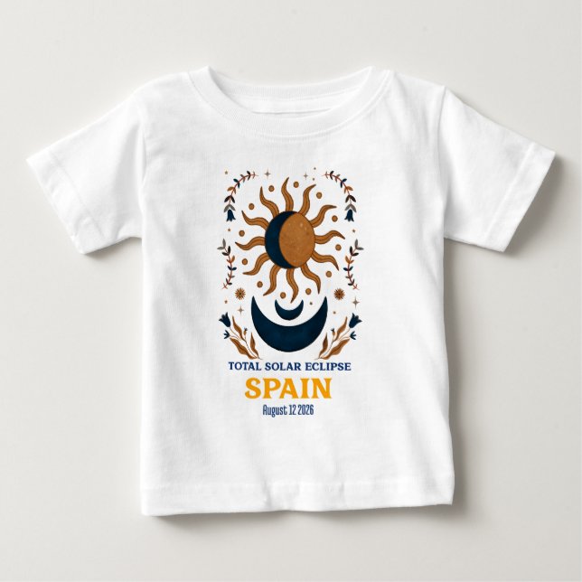 Camiseta Eclipse Total do Sol Espanha Agosto 2026 (Frente)