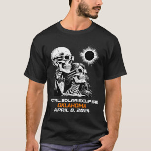 Camiseta Eclipse Total do Sol Esqueleto Oklahoma Ok