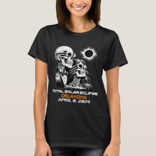 Camiseta Eclipse Total do Sol Esqueleto Oklahoma Ok