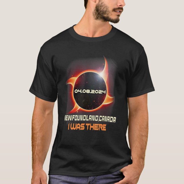 Camiseta Eclipse Total do Sol Ninja Shuriken 2024 Newfoundl (Frente)