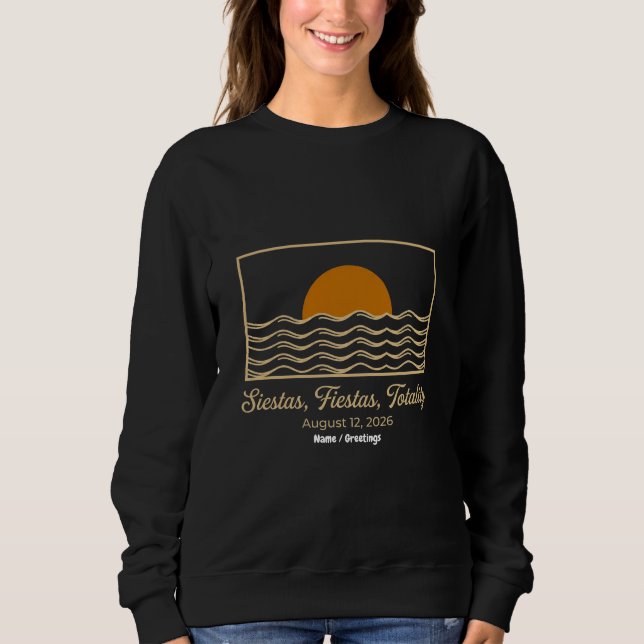 Camiseta Eclipse Total Siestas Fiestas Espanha 2026  (Frente)