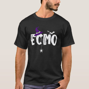 Camiseta ECMO Enfermeira Chapéu de Bruxa Fantasia de Hallow