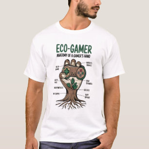 Camiseta Eco-Gamer T-Shirt: Anatomia da Design da Mão do Jo