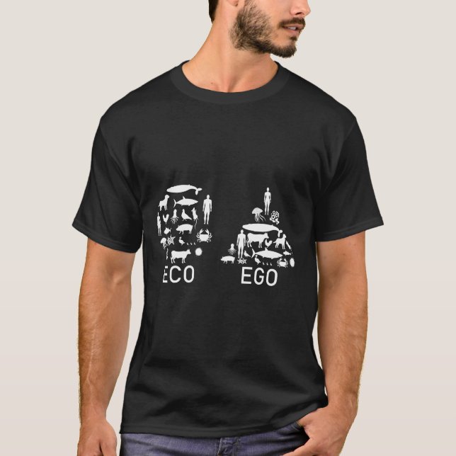 Camiseta Eco Not Ego Animal Rights Vegan Para Vegans (Frente)