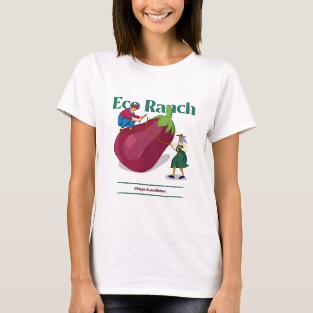 Camiseta Eco Ranch, suporte à natureza local ecologicamente (Frente)