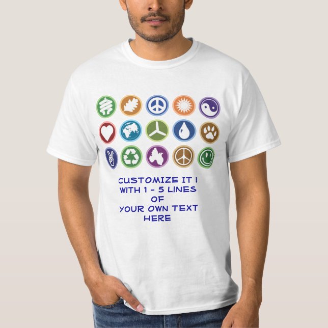 Camiseta Eco & símbolos de paz (Frente)