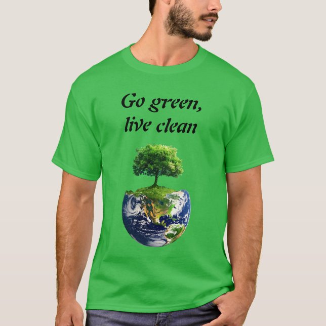 Camiseta Eco Warrior: Vá Verde, Viva Limpo (Frente)