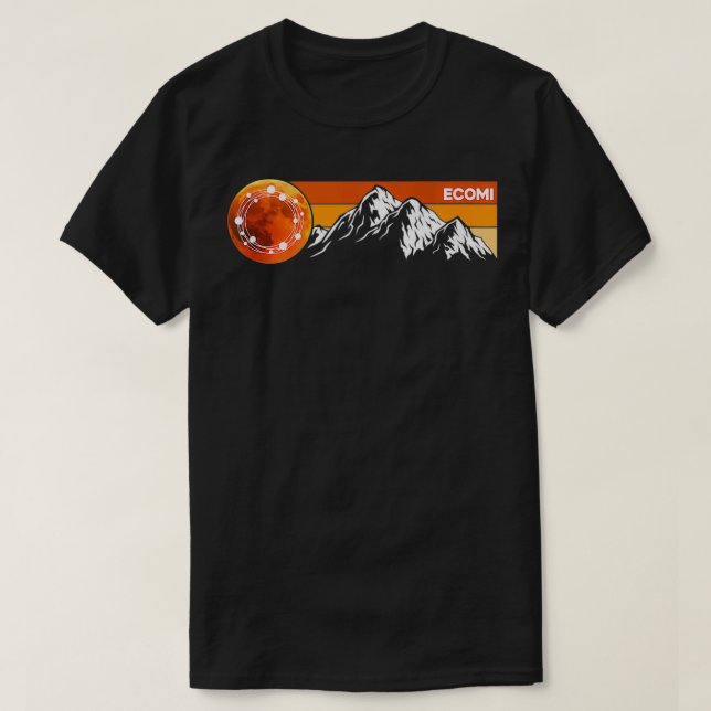 Camiseta Ecomi à Lua, Sunset Retro Crypto (Frente do Design)