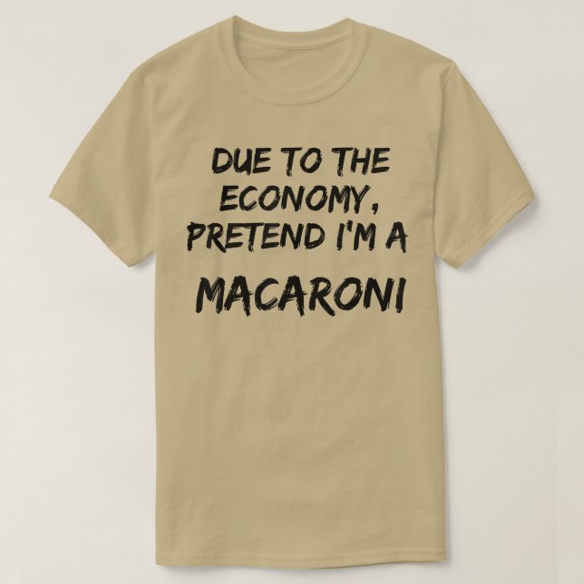 Camiseta Economia Amarela Finge Que Eu Sou Um Macaroni Fáci (Frente do Design)
