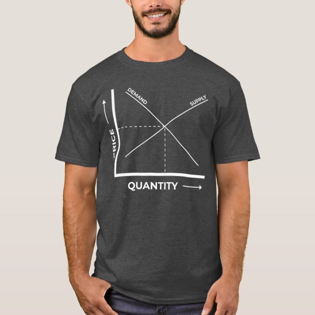 Camiseta Economia do Gráfico de Oferta e Demanda (Frente)