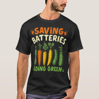 Camiseta Economizando Baterias Indo Verde Humor de Legume E