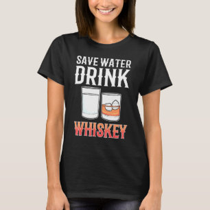 Camiseta Economize Água Beba Uísque Álcool bebida Whisky