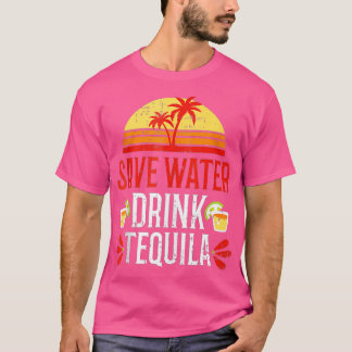Camiseta Economize água potável Tequila Partido do Bebendo 