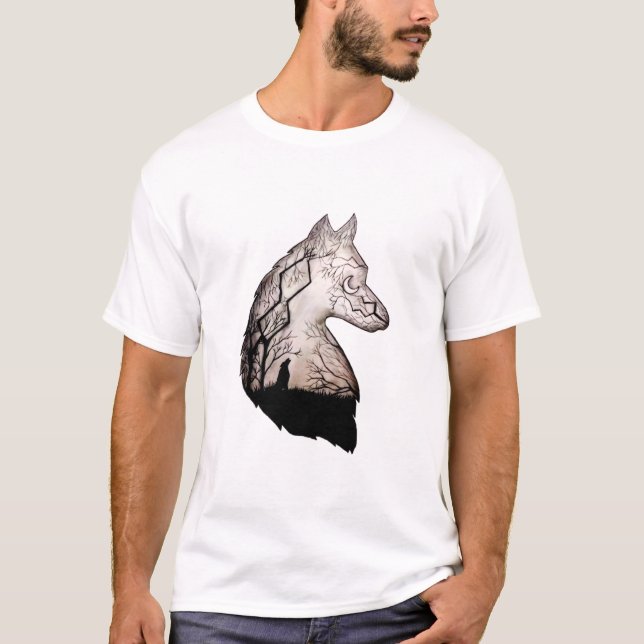 Camiseta Ecos do Lobo Solitário; esboço manual (Frente)