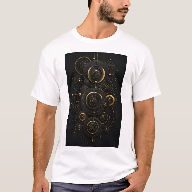 Camiseta Ecos Infinitos | Círculo Concêntrico Luxuoso (Frente)